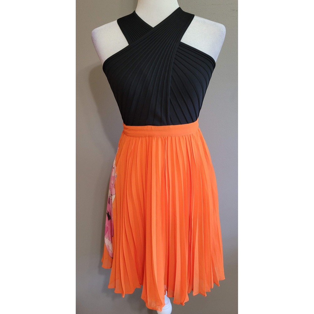 NWT Ted Baker Cross Front Pleated Dress